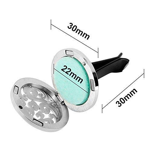 Maromalife Car Diffuser Vent Clip, 2 PCS Aromatherapy Car Vent Clips 1.2 Inches Essential Oil Car Diffuser Lockets with 20 Refill Pads(Tree & Cloud)