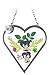 Mom Suncatcher with Heart Charm - Heart Shaped Stained Glass Pressed Flower Hanging Decoration - 4