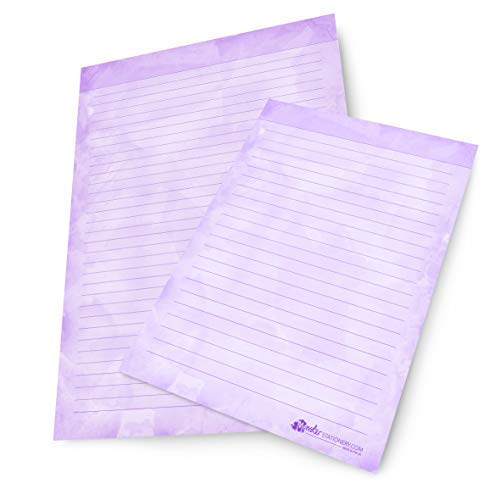 To Do List Notepad - Things to Do Today List Pad A4 + A5-60 Sheets - Purple Watercolour - 80gsm - Made in UK by Monster Stationery - Set of 2