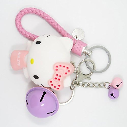 Bat King Cute 3D Cartoon Kitty Cat Key Chain Key Ring,Handbags Accessory,Portable Strip with Bell(C)