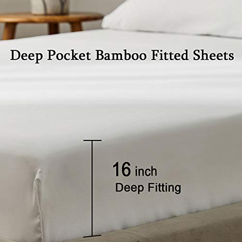 SONORO KATE Bed Sheet Set Bamboo Sheets Deep Pockets 16" Eco Friendly