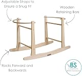 Clair de Lune Wooden Rocking Moses Basket Stand Natural Finish view 3