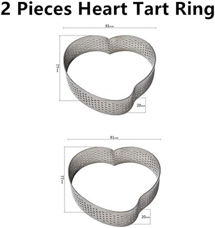 FTFSY Tart Cake Mold For Baking Dessert Ring Art Mousse Silicone 3D Mould Silikonowe Moule Tartlet Pan Pastry Tools,2 Pieces Heart Ring