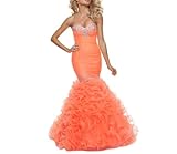 Dearta Women's Mermaid/Trumpet Sweetheart Floor-Length Dress US 12 Orange