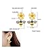 Gold Plated Bee Stud Dangle Drop Earrings for Women Yellow Flower Crystal Jewelry by SUNSCSC