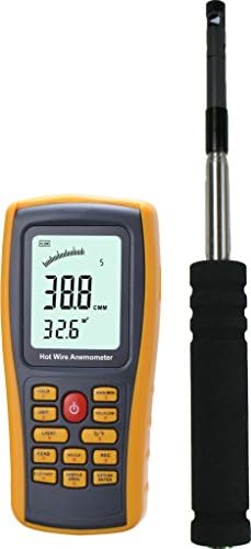 Hot Wire Digital Anemometer Air Temperature Meter 0~45℃ Wind Speed Flow Tester 0~30m/s with USB Connected with PC