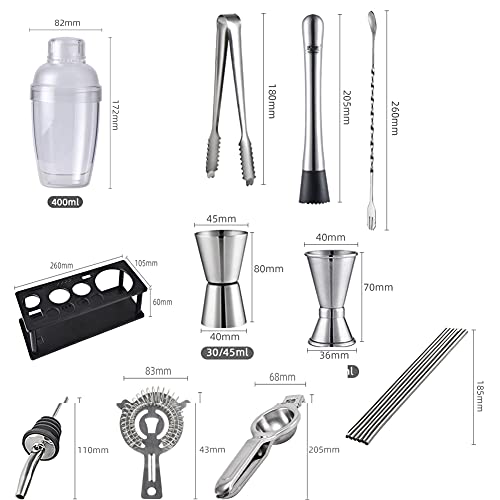 Cocktail Set,17-Teilig, Cocktail-Shaker-Set, Bartending-Kit Edelstahl-Cocktailbar-Werkzeuge, Perfect Home Bartending-Kit… – Bild 6