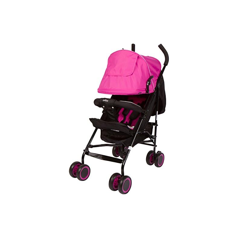 Evezo 2141A Full-Size Ultra Lightweight Umbrella Stroller, Reclining Seat, 5-Point Safety Harness, Canopy, Storage Bin…