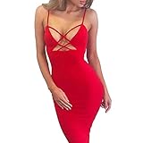 Tulucky Women's Halter Sleeveless Criss Cross Front Bodycon Nightclub Bandage Dress
