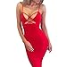 Tulucky Women's Halter Sleeveless Criss Cross Front Bodycon Nightclub Bandage Dress