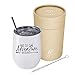 Fancyfams And So The Adventure Begins, 12 oz Stainless Steel Vacuum Insulated Wine Tumbler with Lid and Straw- Graduation, Promotion, Going Away, Moving Away, New Job, Divorce (White)