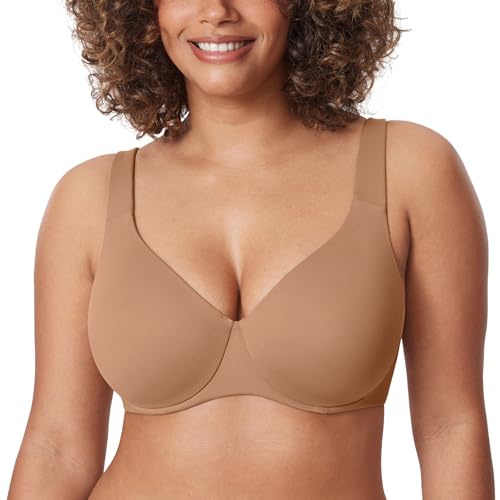 DELIMIRA Women's Minimizer Full Coverage Bras Gravel Beige 40E at Amazon