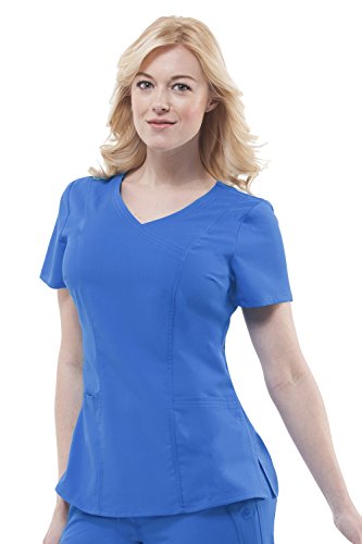 healing hands Scrubs for Women Mock Wrap Neck Top 2 Pocket Purple Label Women's Scrub Top 2172 Jordan