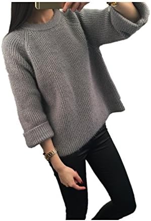 Jasanplay Vi Winter New warm pullover Comfort soft wool sweaters (one size, gray)