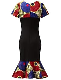 Hongyu Amy Vestido de noche para mujer, con estampado africano