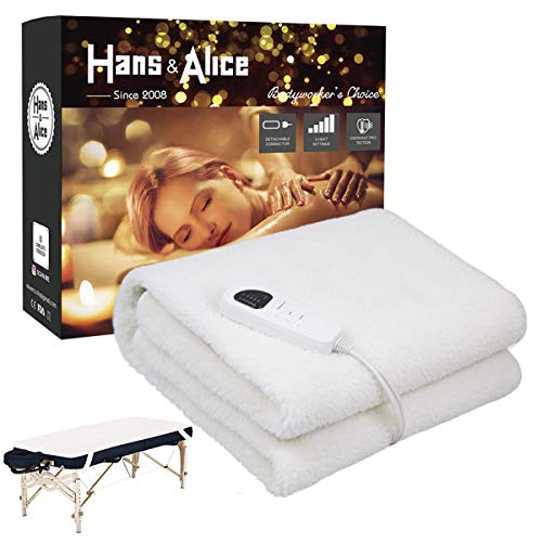 2019 Deluxe Thick Fleece Spa Massage Table Warmer Pad & Cover with EasySet Pro Controller, Multi-function Massage Table Warmer,Use As A Bed Blanket Warmer