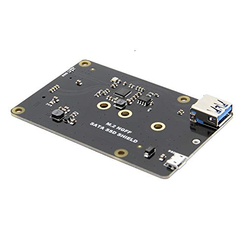 Geekworm Raspberry Pi 3B/3 B+(B Plus) M.2 NGFF 2280/2260/2242/2230 SATA SSD Shield USB3.0 X860 NAS Storage Expansion Board Support Raspberry Pi 3 Model B+/3B/2B/ROCK64