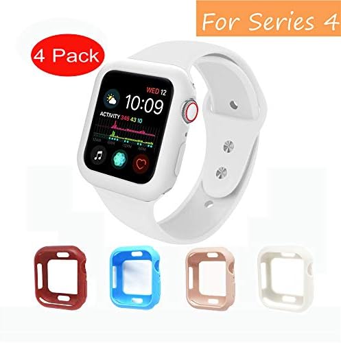 [4 Color Pack] Boringbull Compatible Apple Watch Series 4 Case 40mm 44mm, Shock-Proof and Anti-Scratch Flexible Lightweight Protective Bumper iwatch case for Apple Watch case Series 4 44mm