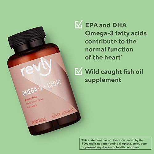 Amazon Brand Revly Omega 3 Wildcaught Fish Oil + CoQ10 with Natural