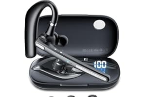 COTOE Bluetooth Headset V5.3, Wireless Earpiece with 500mAh Charging Case Hand-Free Headphones Noise Canceling Mic for Office/Driving/Business