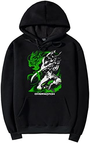 Yingzhi Overwatch Hoodie for Mens Genji 2 Dark Art Style S