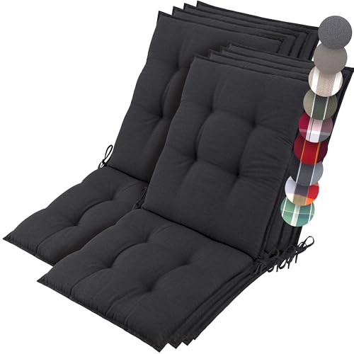 Beautissu 8er Set Premium Niedriglehner Auflage Gartenstuhl Polster