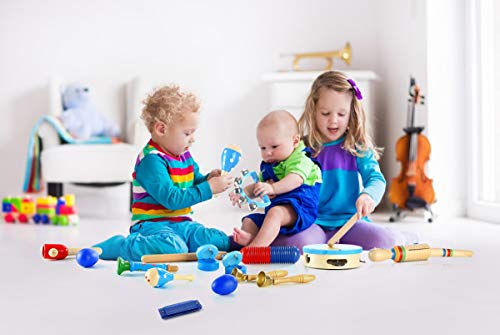 Lujex Kids Wooden Percussion Instrumental Musical Instrument Toy Set with Backpack Bag - Thumbnail 3