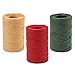 Resinta 327 Yards Raffia Twine Christmas Gift Packing Ribbon Craft Matte Raffia Paper for Christmas Gifts, Craft DIY Supply, Wrapping Hanging Tags, 3 Rolls, Red, Green, Craft
