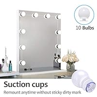 Vanity Mirror Lights Kit Hollywood Style with Suction Cups LED Vanity Lights Makeup Mirror Lights with DimmableLight Bulbs, Lighting Fixture for Vanity Table Set in Dressing Room (Mirror Not Included)