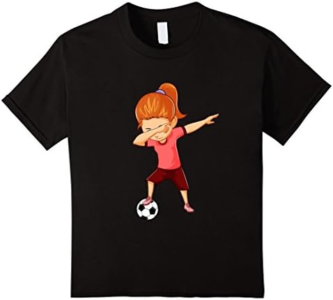 Kids Soccer Shirt for Girls Funny Dabbing Dab Dance Soccer Ball 12 Black
