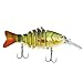 Bass Fishing Lure Swimbait Hard Lures- Rattling Trap Lure with Multi Segments and 2 Trebles Hooks 1/2-Ounce 4.4-Inch(yellow)