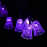 lederTEK Solar Christmas Lights 24.6ft 7.5m 40 LED 8 Modes Solar Light String Bell Solar Fairy String Lights for Outdoor, Gardens, Homes, Wedding, Christmas Party, Waterproof (40 LED Pruple)