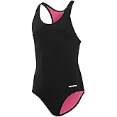 Sporti Girls' Solid Racer Back One Piece Swimsuit (Toddler Little Kid Big Kid)
