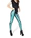 Women's Sexy Mermaid Fish Scale Hologram Stretch Soft Shine Leggings (Peacock, L)