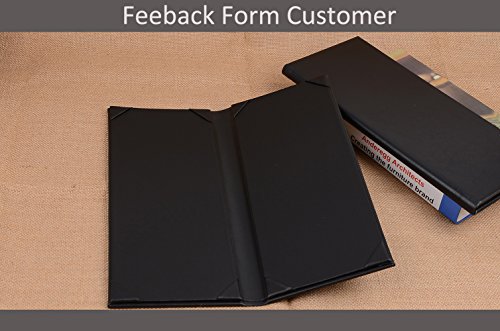 10PCS Leather Book Style Double Fold Panel Menu Cover Menu Holder Black - 11.4" x 5" (L x W) - Thumbnail 5