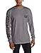 Caterpillar Men's Trademark Banner Long Sleeve Tee Shirts with Center Back Neck Wire Management Loop and CAT Logo, Dark Heather Grey, X Large Tall
