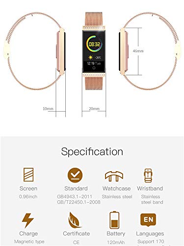 WoCoo Smartwatch IP68-Waterproof 0.96 inch Touch Screen Tracker Heart Rate Monitor Sleep Monitoring Smart Sports Watch（Black） - Thumbnail 6