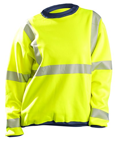 OccuNomix LUX-SWT3-Y5X Premium Wicking Crewneck Sweatshirt, Class 3, ANSI, Yell…