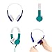 ONANOFF BuddyPhones Connect, Volume-Limiting Kids Headphones, Foldable, Durable, Built-in Audio Sharing Cable with in-Line Mic, Best for Kindle, iPad, iPhone and Android Devices, Blue and Green