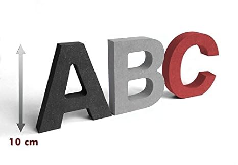 wall-art MDF-Holzbuchstaben, 10 cm - Farbe: grau - Buchstabe &