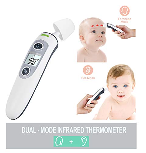 New Generation Forehead and Ear Thermometer for Fever, Digital Medical Infrared Thermometer for Baby, Infants, Kids and Adults, Accurate Baby Clinical Body Fever Thermometers, CE and FDA Approved