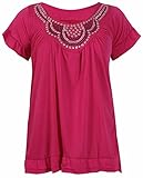 PurpleHanger Women's Short Sleeve Scoop Neck Stud Top Plus Size