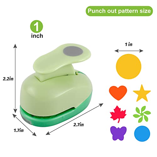 UCEC Paper Punches for Crafting, 1 Inch Paper Puncher, 6 Pcs Hole Punch Shapes Cutters for Paper