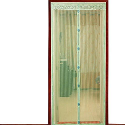 New Magnetic Mesh Hands-free Screen Door Curtain Flies Moths Stopper (size2:100*210cm/39.40"*82.74", green)