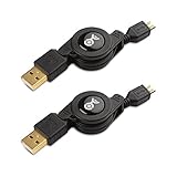 Cable Matters (2-Pack Gold-Plated Retractable USB to Micro-USB Charge & Sync Cable - 2.5 Feet