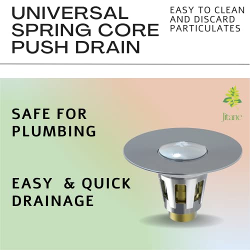 Jitane Universal Stainless Steel Sink Pop Drain 1"1.5" Bullet Core