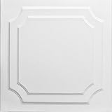 A la Maison Ceilings 1005 The Virginian - Styrofoam Ceiling Tile (Package of 8 Tiles), Plain White