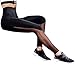 Lookatool Women Fitness Leggings High Waist Mesh Patchwork Skinny Push Up Pants (S, Black)