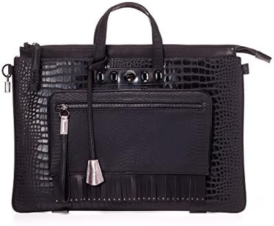 MULAYA Vegan Designer Laptop Backpack for Women , Luxury Non Leather Handbag. Black