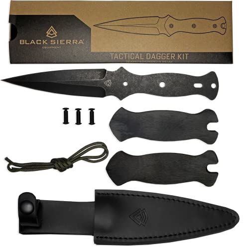 Black Sierra Tactical Dual Edge Knife Kit, Fixed Blade Build Your Own